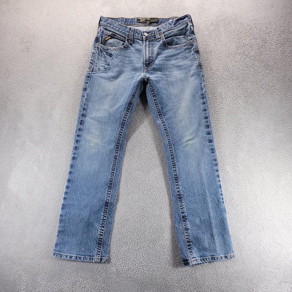 Ariat Rebar M5 Jeans Mens 33x32 Blue Straight Stretch Workwear Construction